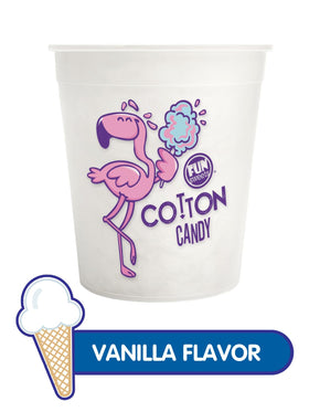 Fun Sweets vanilla cotton candy tub highlighting easy sharing at parties.