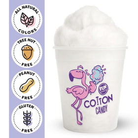 Fun Sweets vanilla cotton candy tub is gluten-free and nut-free for celebrations.