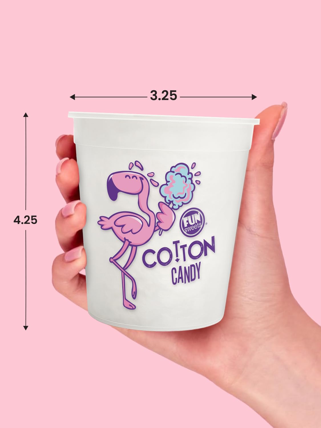 Fun Sweets vanilla cotton candy tub adds nostalgic vanilla aroma to desserts.