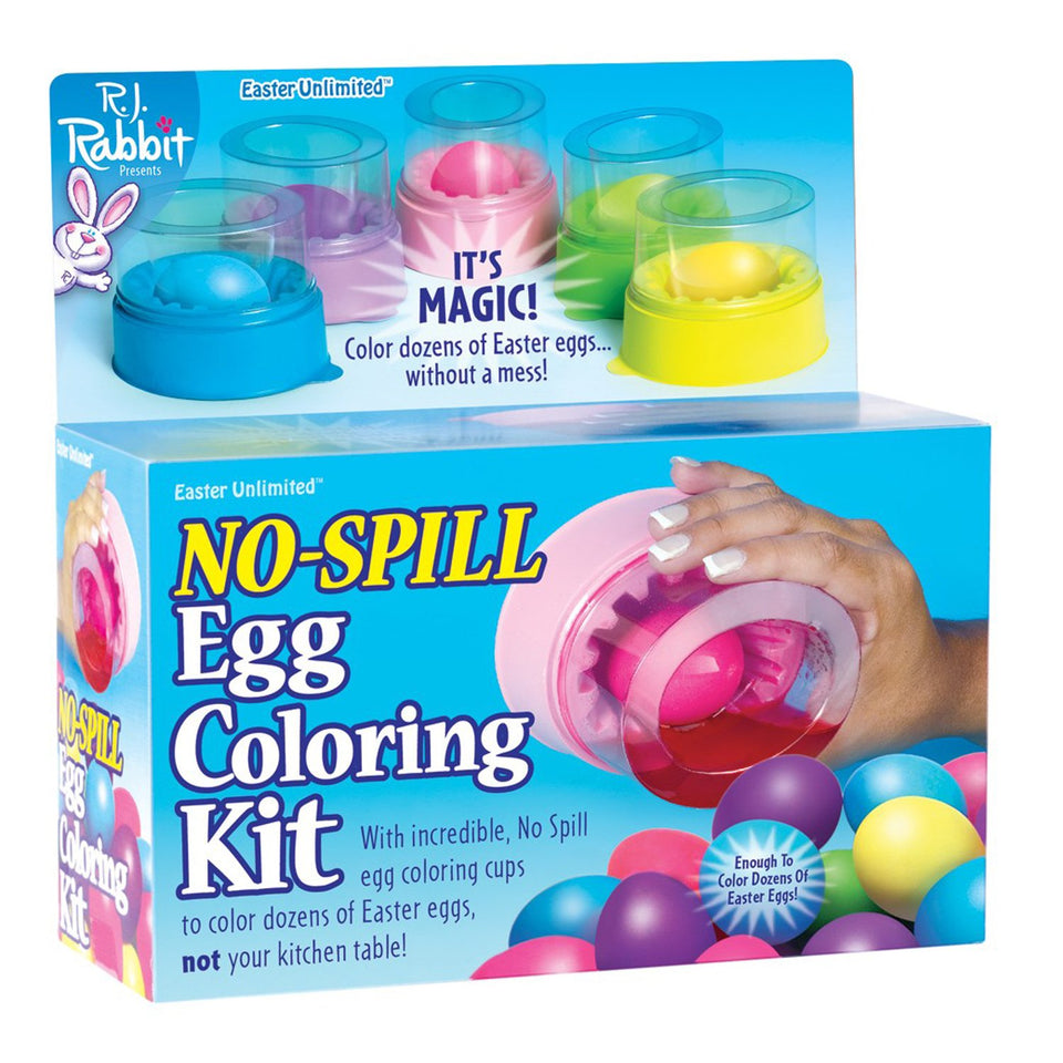Fun World No Spill Egg Coloring Cups keep Easter dye tidy for kids.