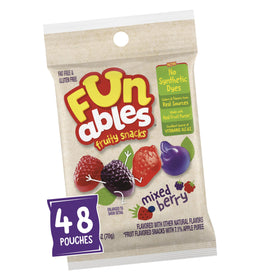 Funables Mixed Berry Snacks box with 48 pouches, ideal for family snacking on the go.