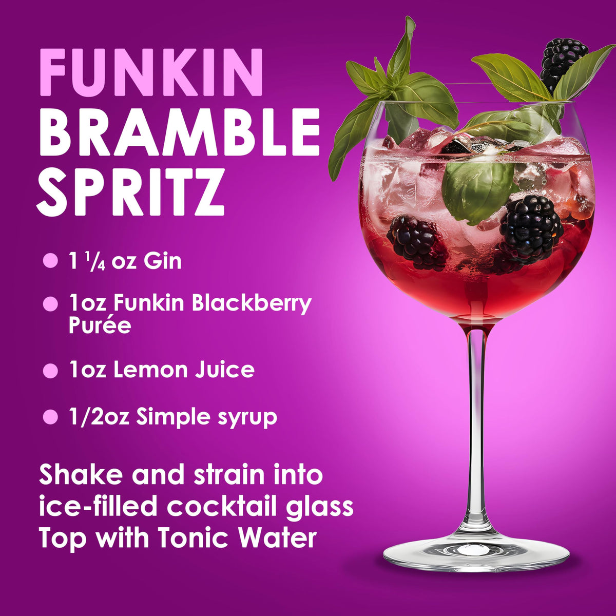 Funkin Blackberry bottle label visible for premium ready-to-use mixer