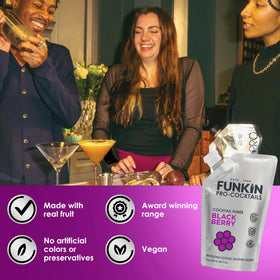 Funkin Blackberry puree used as ice-cream topping for desserts