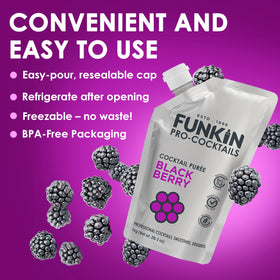Funkin Blackberry packaging demonstrates easy-open, resealable design