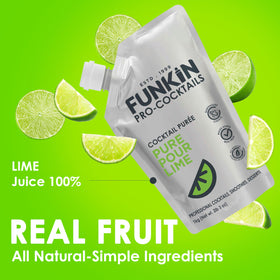 Funkin Lime puree cocktail setup showcases vibrant citrus aroma