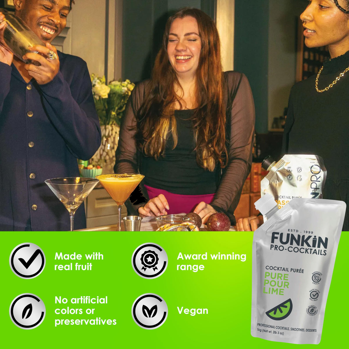 Funkin Lime puree ingredients highlight real fruit base