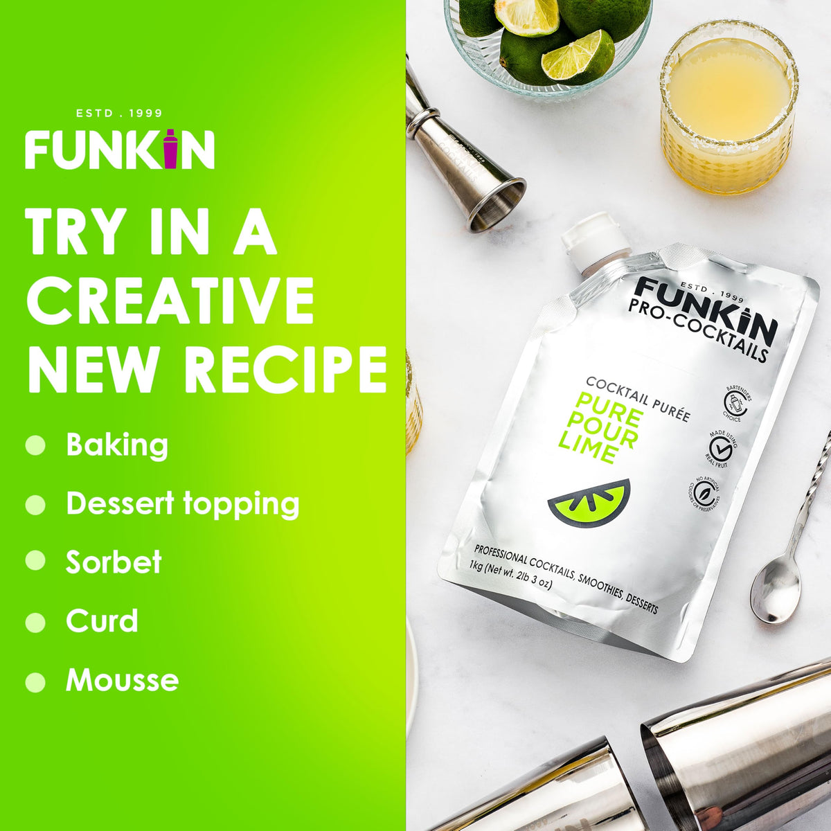 Funkin Lime puree packaging is easy-open and resealable