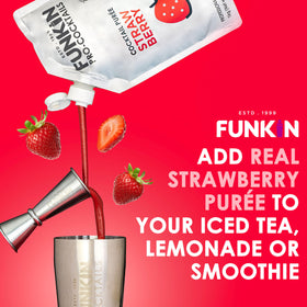 Funkin Strawberry puree cocktail glass ready for creative mixes.
