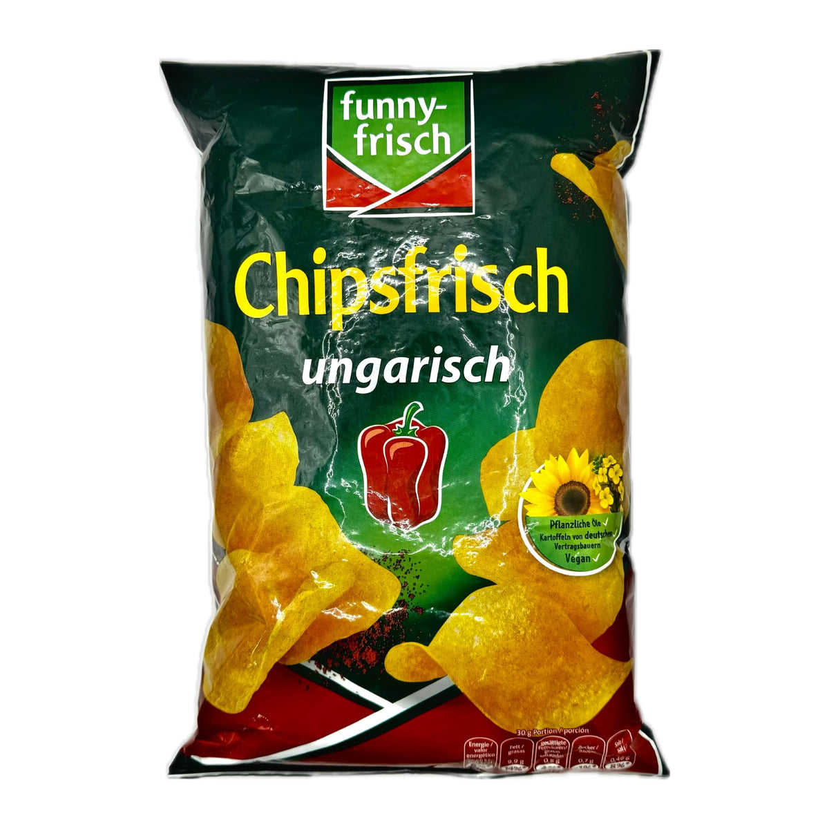 Funny-Frisch Chipsfrisch Ungarisch chips closeup with crisp texture and smoky paprika notes