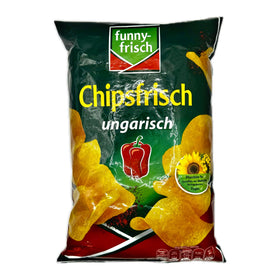 Funny-Frisch Chipsfrisch Ungarisch chips closeup with crisp texture and smoky paprika notes