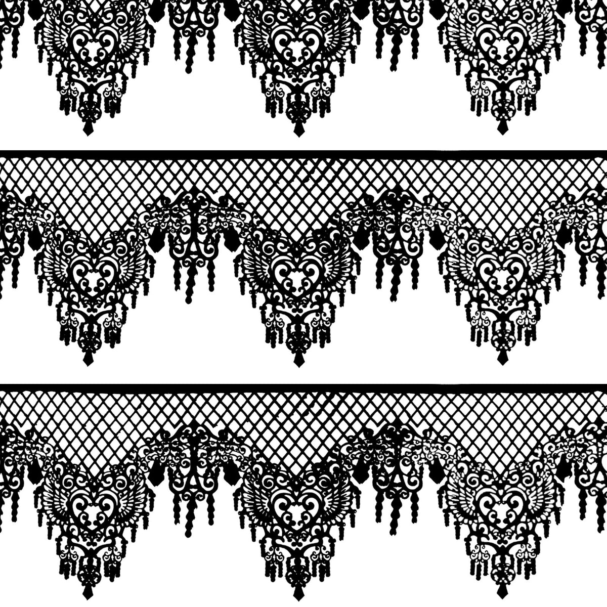 FUNSHOWCASE cake lace pattern black for easy fondant detailing.