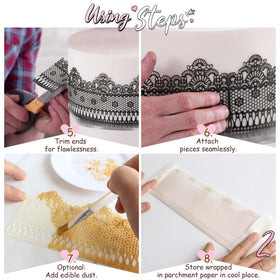FUNSHOWCASE 310 cm total lace length enables creative cake embellishment.