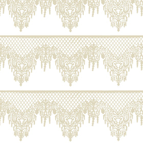 FUNSHOWCASE edible lace piece brushed with pearl dust for subtle shimmer.