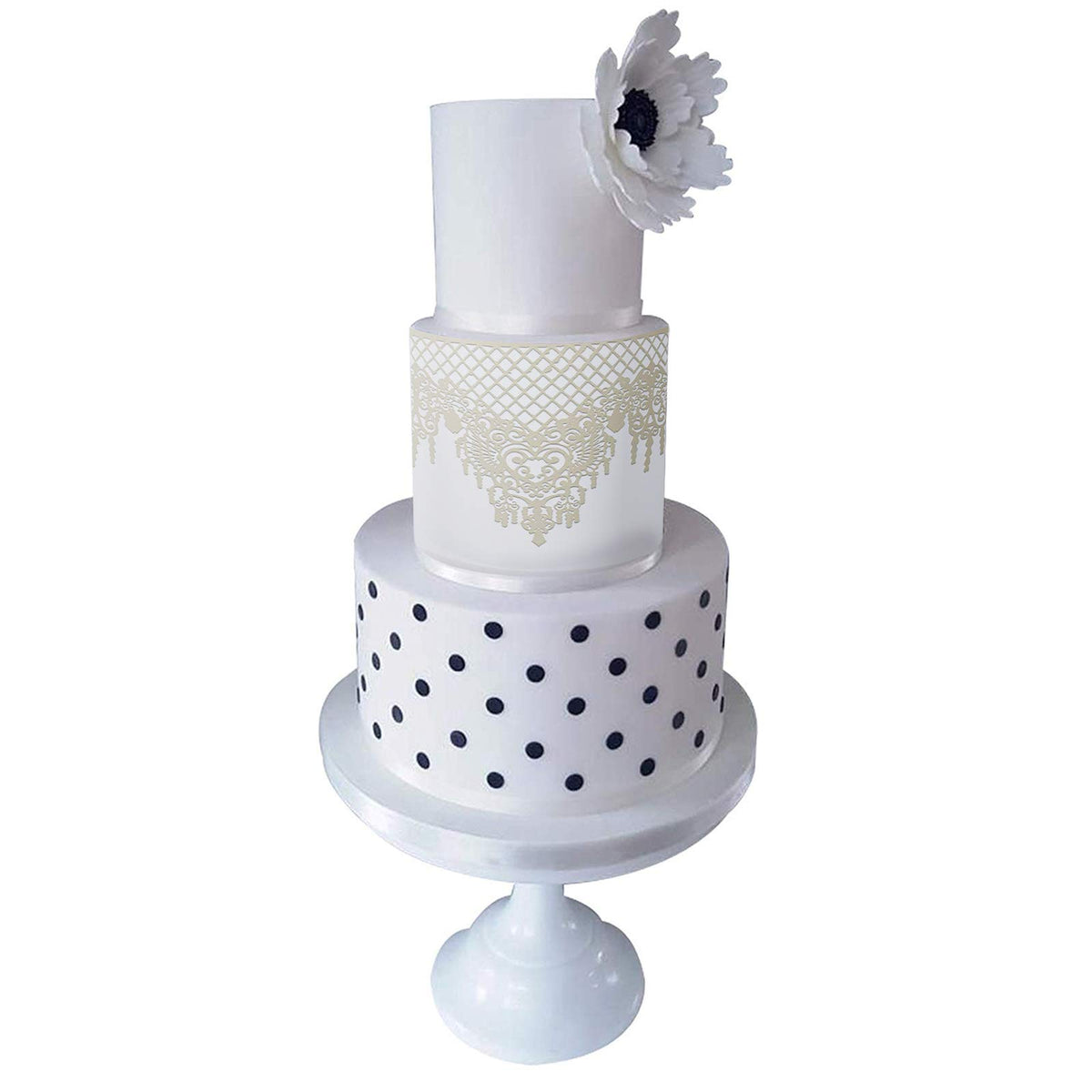 FUNSHOWCASE lace border easily cut to fit fondant decorations.