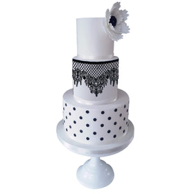 FUNSHOWCASE fondant lace bow edible black for decorative accents.