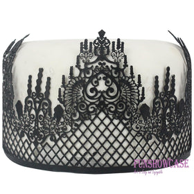 FUNSHOWCASE lace trim for cake creates a delicate border on desserts.