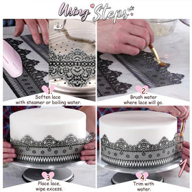 FUNSHOWCASE pearl-dusted edible lace adds subtle shimmer