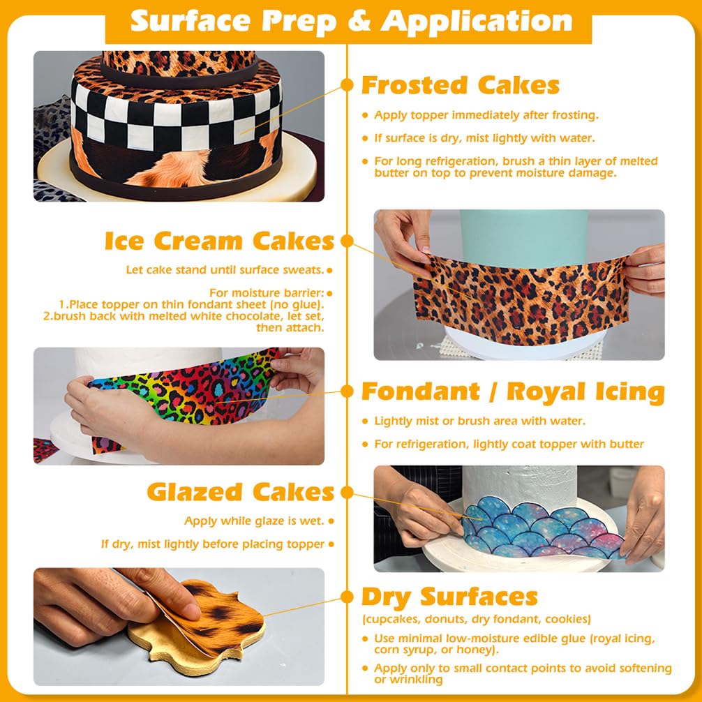 FUNSHOWCASE wafer paper applies easily with simple steps and light sweetness.
