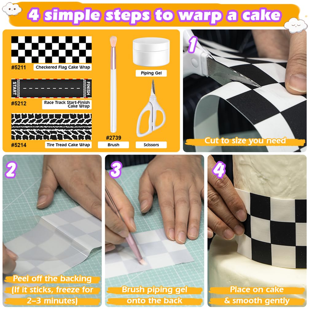 FUNSHOWCASE wrap designs allow mixing and matching for custom racing-themed confections.