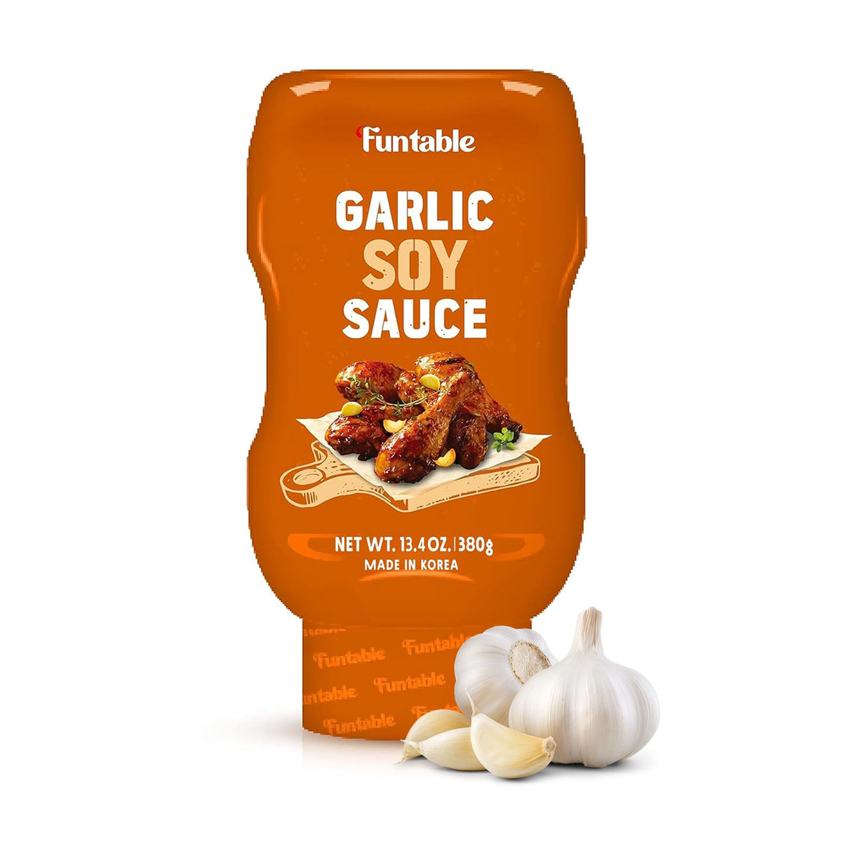 Funtable Garlic Soy Sauce bottle showcasing authentic Korean flavor for dipping and marinating