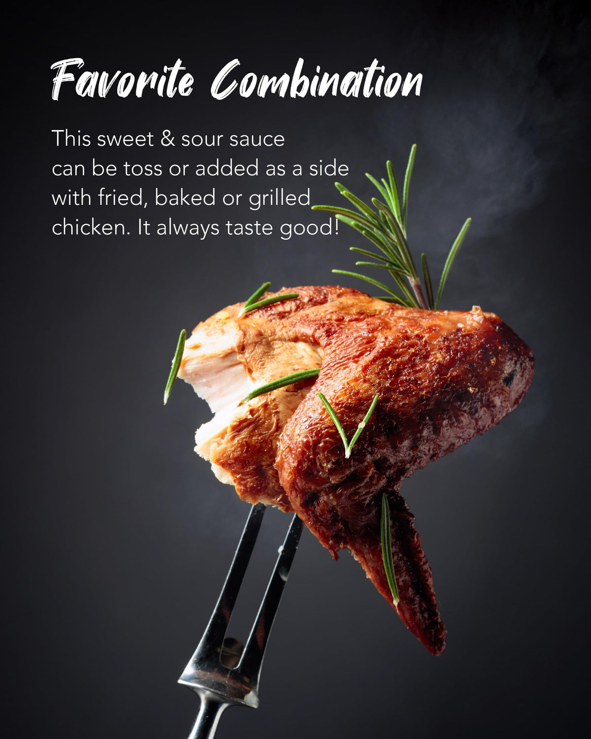 Funtable Sweet & Sour Chicken Sauce glaze on chicken provides glossy, sticky finish.