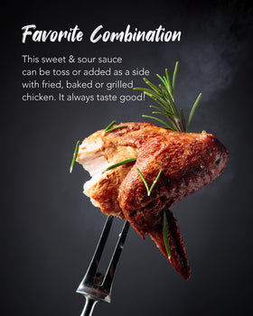 Funtable Sweet & Sour Chicken Sauce glaze on chicken provides glossy, sticky finish.