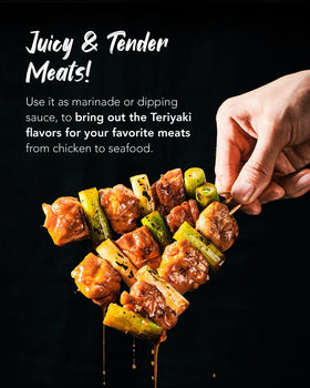 Funtable Teriyaki Sauce dipping vegetables for flavor boost.
