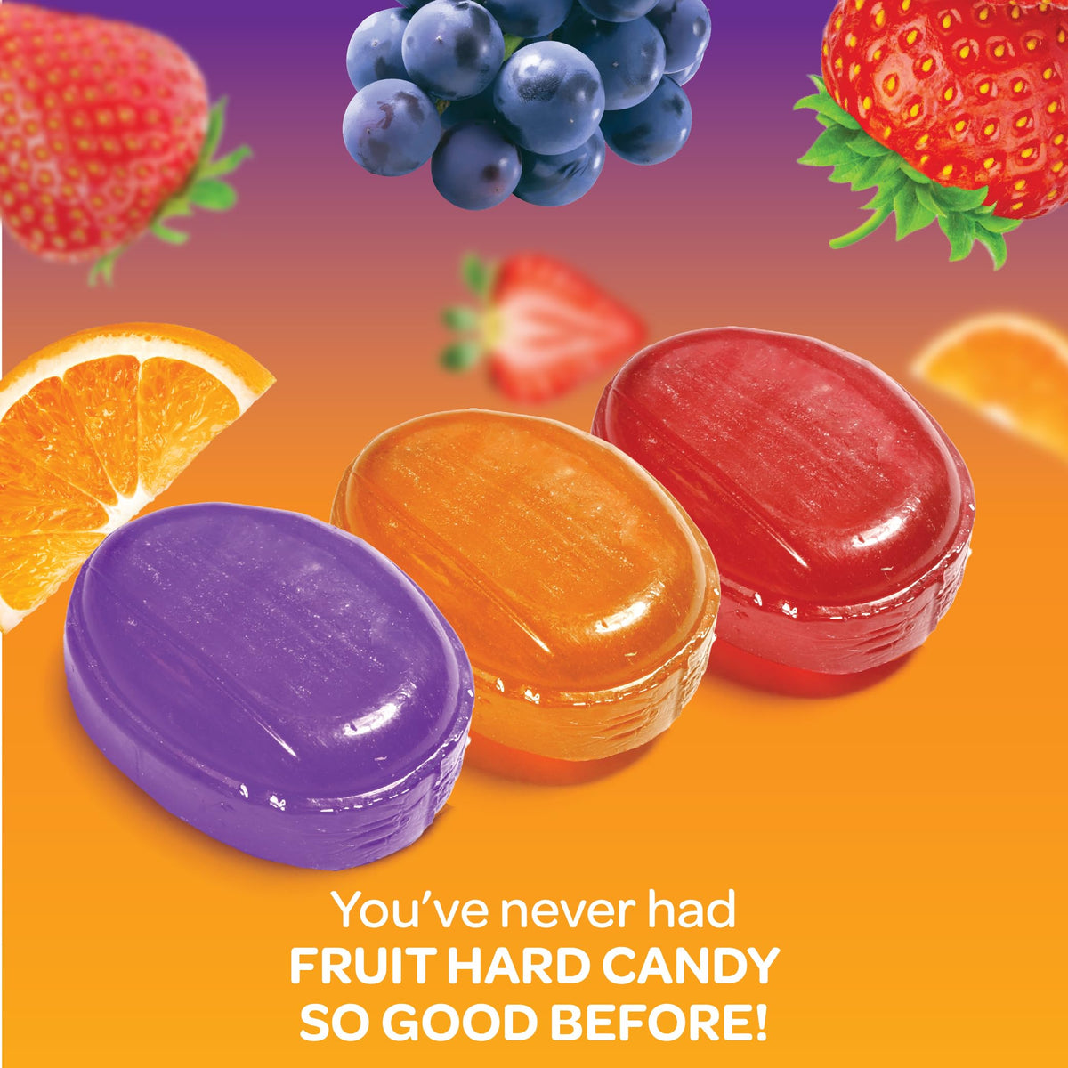 FUNTASTY Strawberry fruit drops with vibrant color for candy buffets and celebrations.