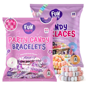 FUNTASTY candy bracelets and necklaces in a two-pack display for party favors.
