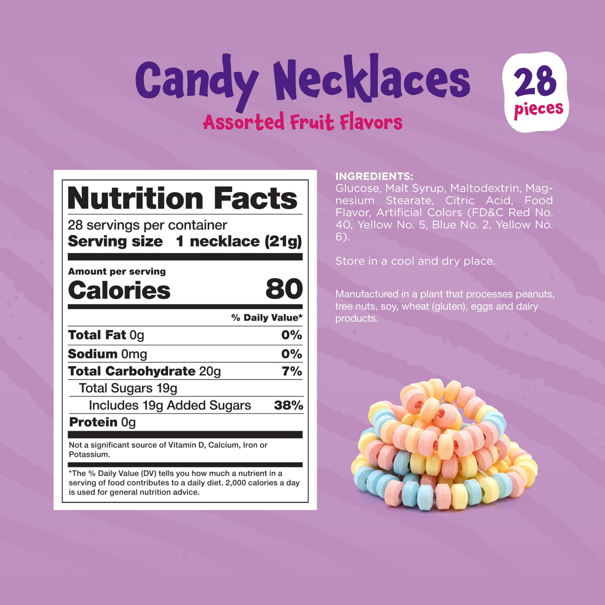 FUNTASTY Candy Necklaces are individually wrapped for easy distribution at events.