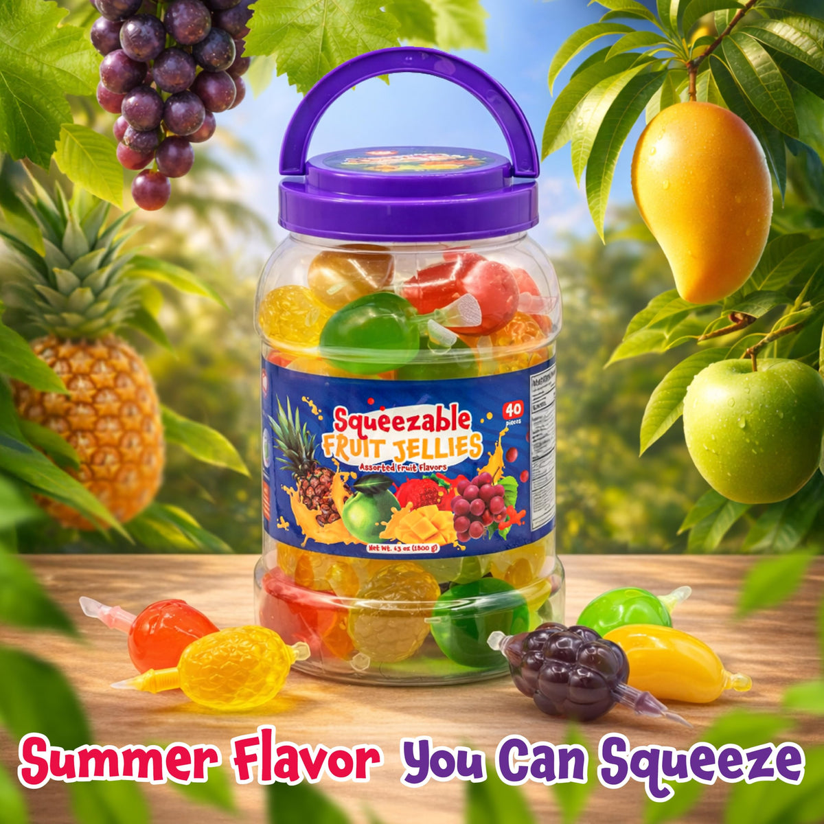 FUNTASTY pineapple glow jellies with tropical flavor for a refreshing bite.