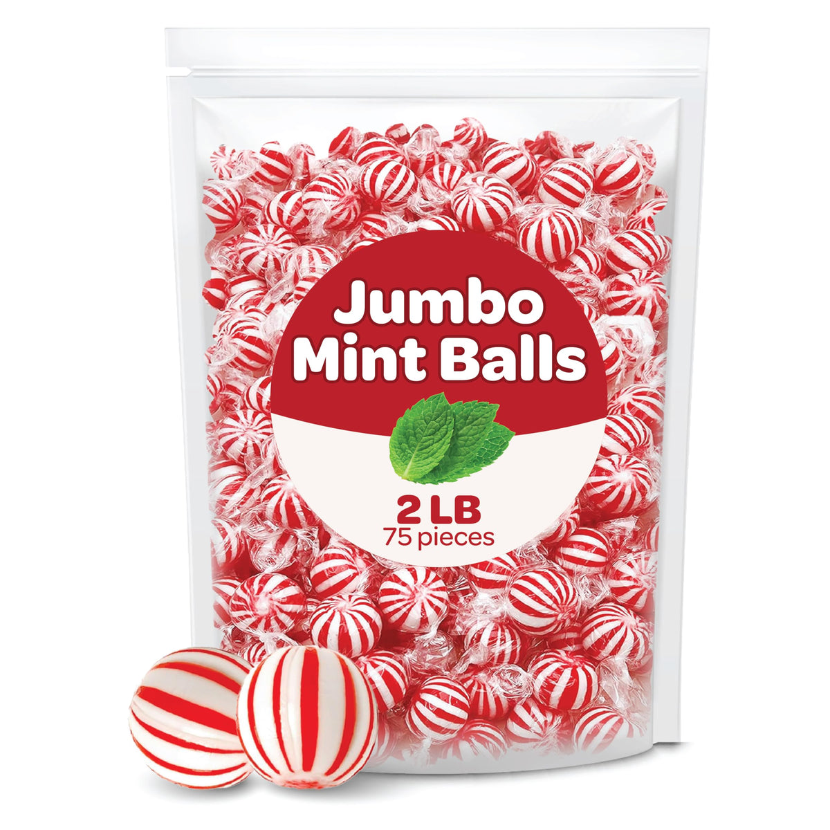 FUNTASTY Jumbo Mint Balls individually wrapped for easy sharing and on-the-go refreshment