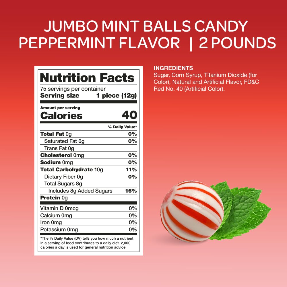 Individually wrapped FUNTASTY Jumbo Mint Balls stay fresh for gifting or stocking stuffers