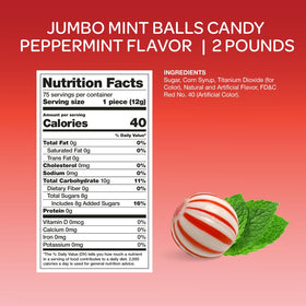 Individually wrapped FUNTASTY Jumbo Mint Balls stay fresh for gifting or stocking stuffers