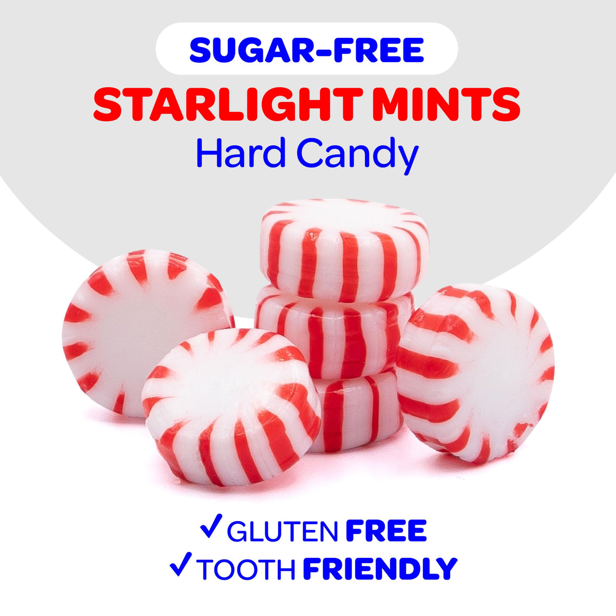 FUNTASTY Starlight Mints close-up shows peppermint texture and glossy candy.