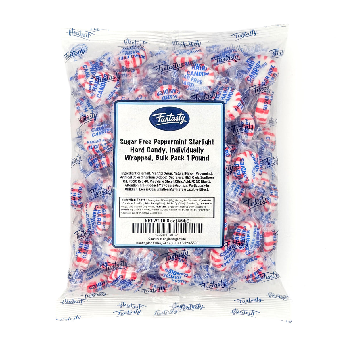 FUNTASTY Sugar Free Starlight Mints packaging detail highlights value.