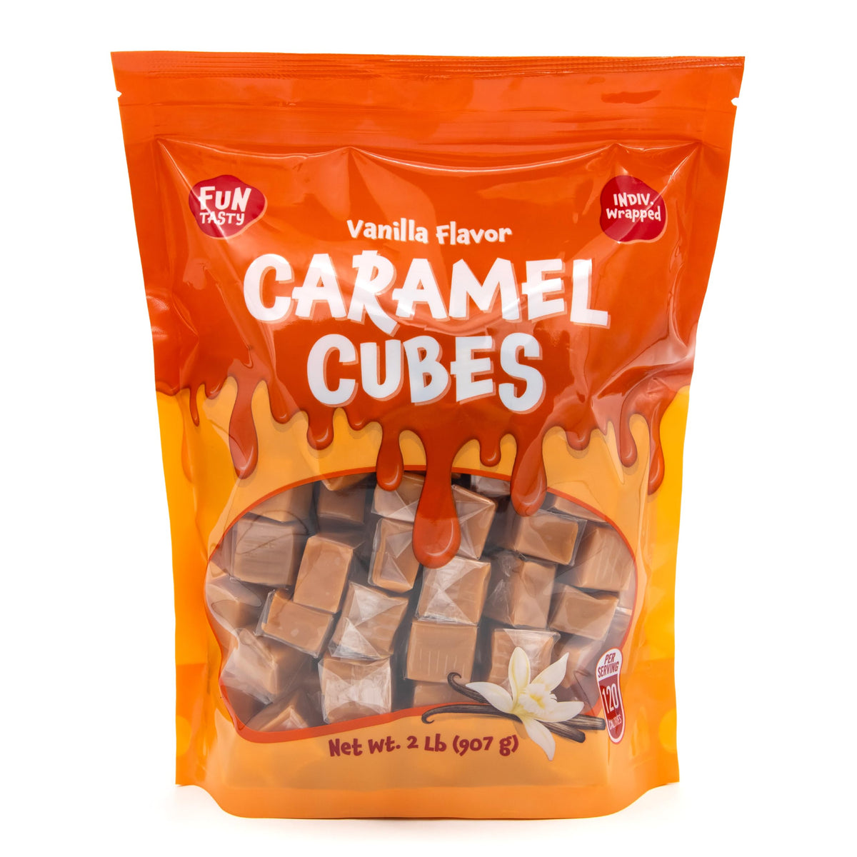 FUNTASTY vanilla caramel cubes with chewy texture and creamy flavor