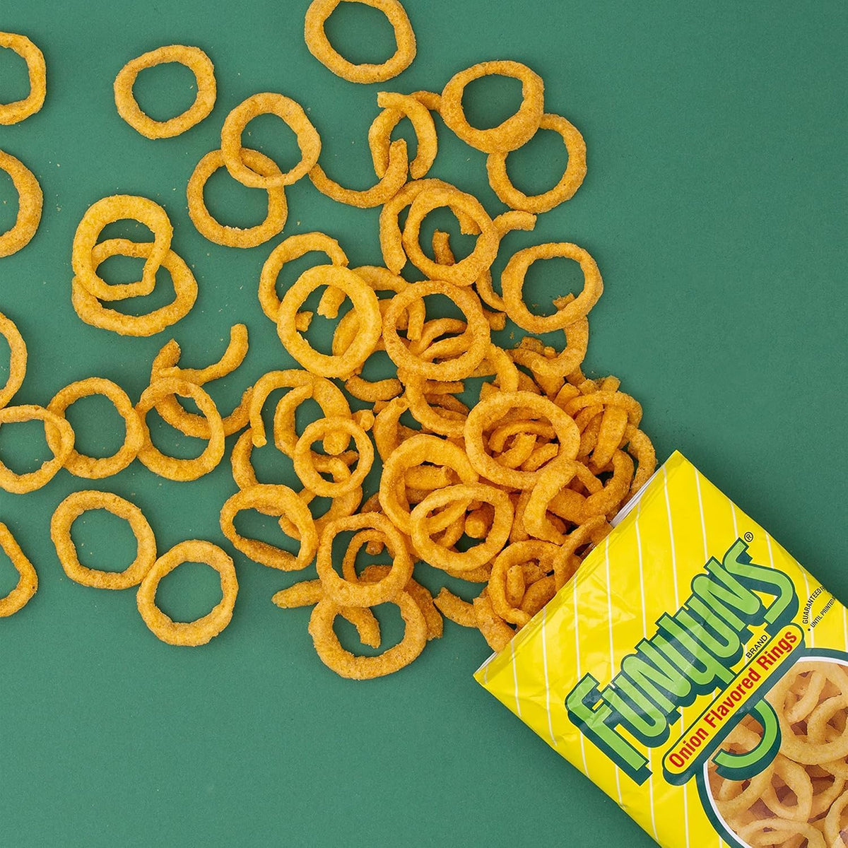 Bold Flamin' Hot Funyuns bag showcasing bright color and spicy appeal for parties.