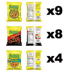 Close-up of Funyuns rings highlighting crunchy onion texture for snacking.