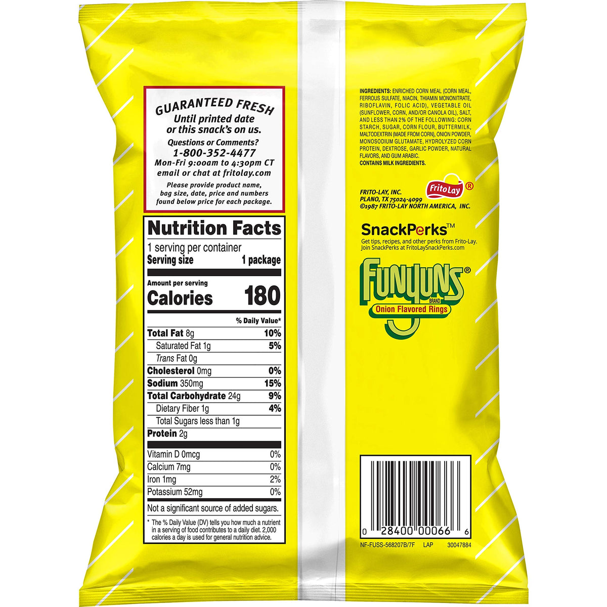 Funyuns pack-64-open closeup demonstrates portable snacking for lunches and outings.