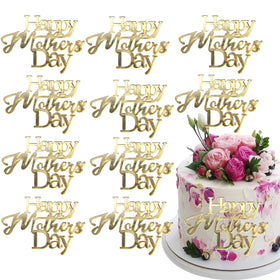 Furimuk Happy Mother’s Day cake topper in gold elevates celebrations.