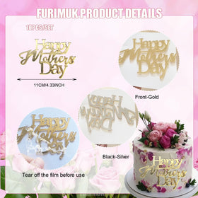 Furimuk acrylic mirror topper adds chic shine to cakes.