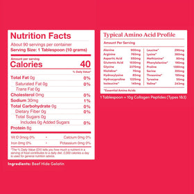 Further Food gelatin powder jar pour highlights grass-fed beef hide source for clean protein