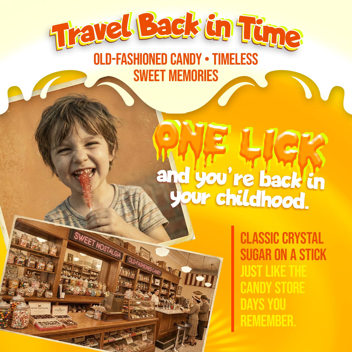 Fusion Select 24 Crystal Rock Candy Sticks, individually wrapped, easy to share at events