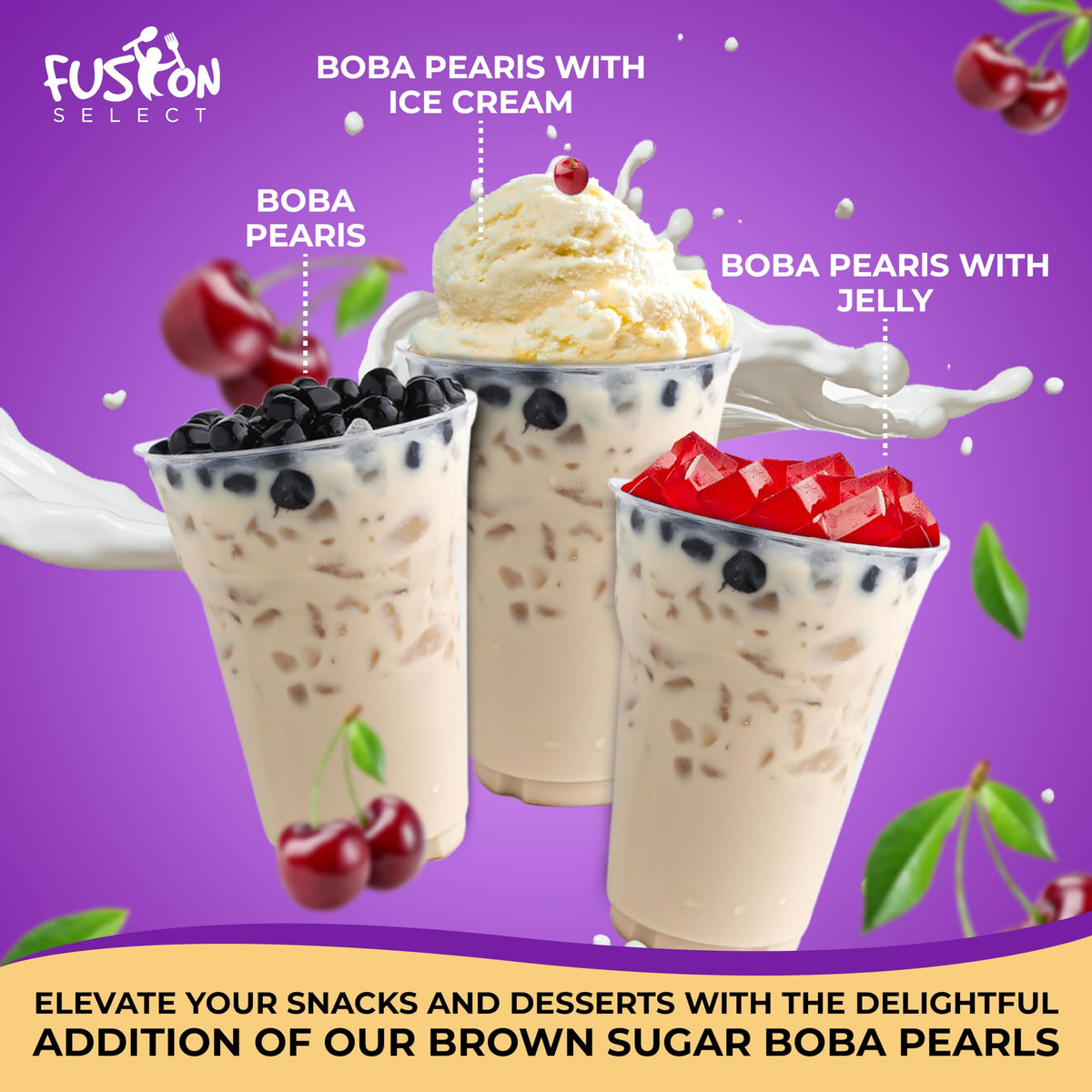 Fusion Select boiling-water ready boba pearls for fast snacks and desserts.