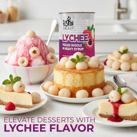 Fusion Select bubble tea lychee topping adds fragrant sweetness to drinks.