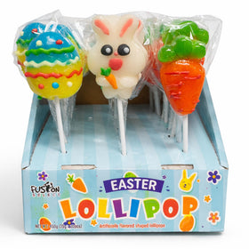 Fusion Select Easter lollipops in bunny-egg-carrot shapes for festive baskets and decorations