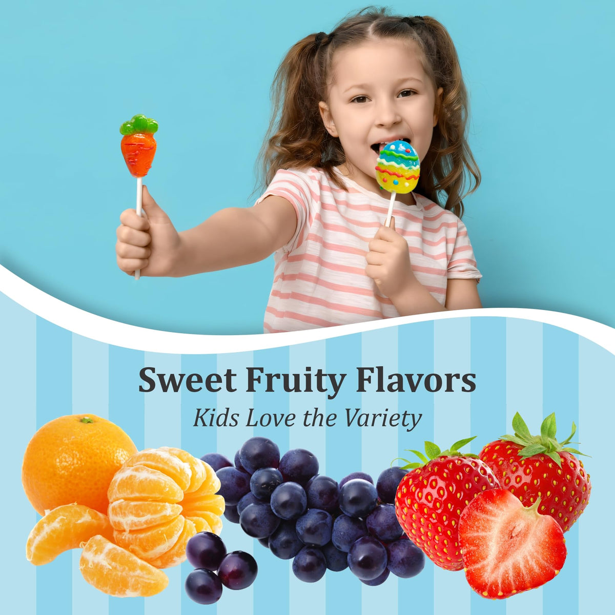 Fusion Select Easter lollipops grape flavor provides colorful classroom rewards