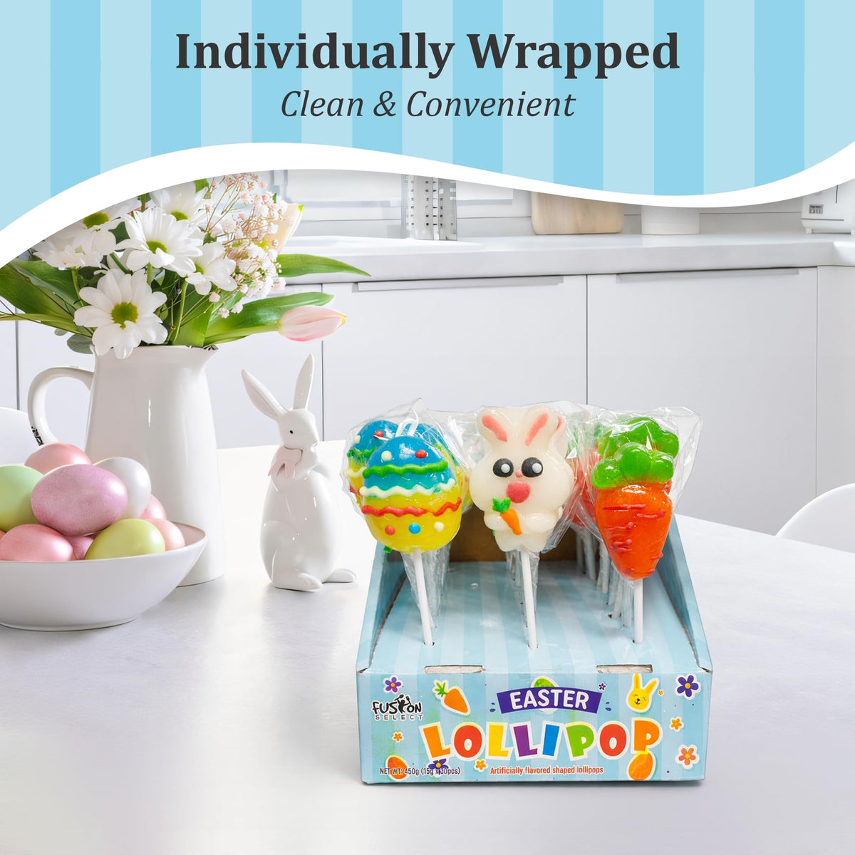 Fusion Select Easter lollipops individually wrapped for easy sharing at events