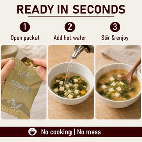 Fusion Select okra miso soup packet with unique texture.